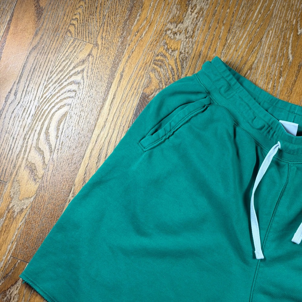 Nike Sportswear French Terry Shorts Green Futura Logo Raw Hem DX0502-365 Mens XL - Picture 9 of 11